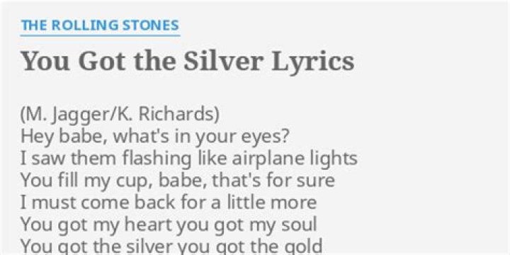 You Got The Silver: A Deep Dive Into The Rolling Stones' Classic